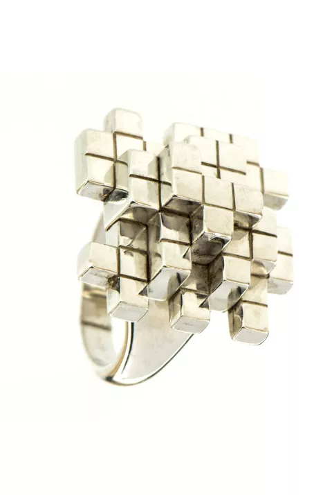 Chevalier-Bague-Voxels-argent